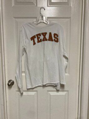 RUSSELL Texas Longhorns White Long Sleeve T-Shirt size medium (38-40) Men's